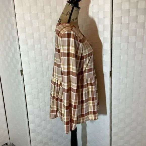 allison andrews multi color plaid blouse size Large fall winter Christmas Gift - Picture 3 of 8
